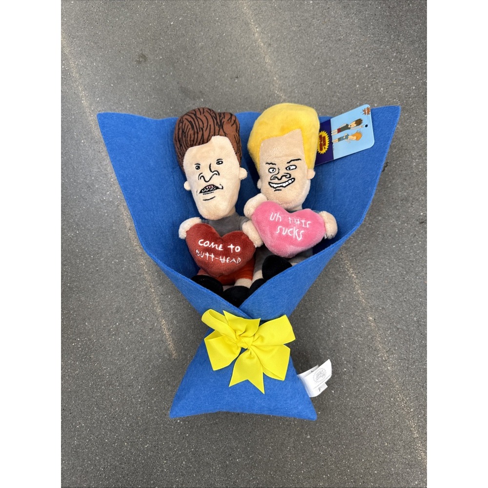 Beavis & Butthead Valentine Plush Set MTV New With Tags‎